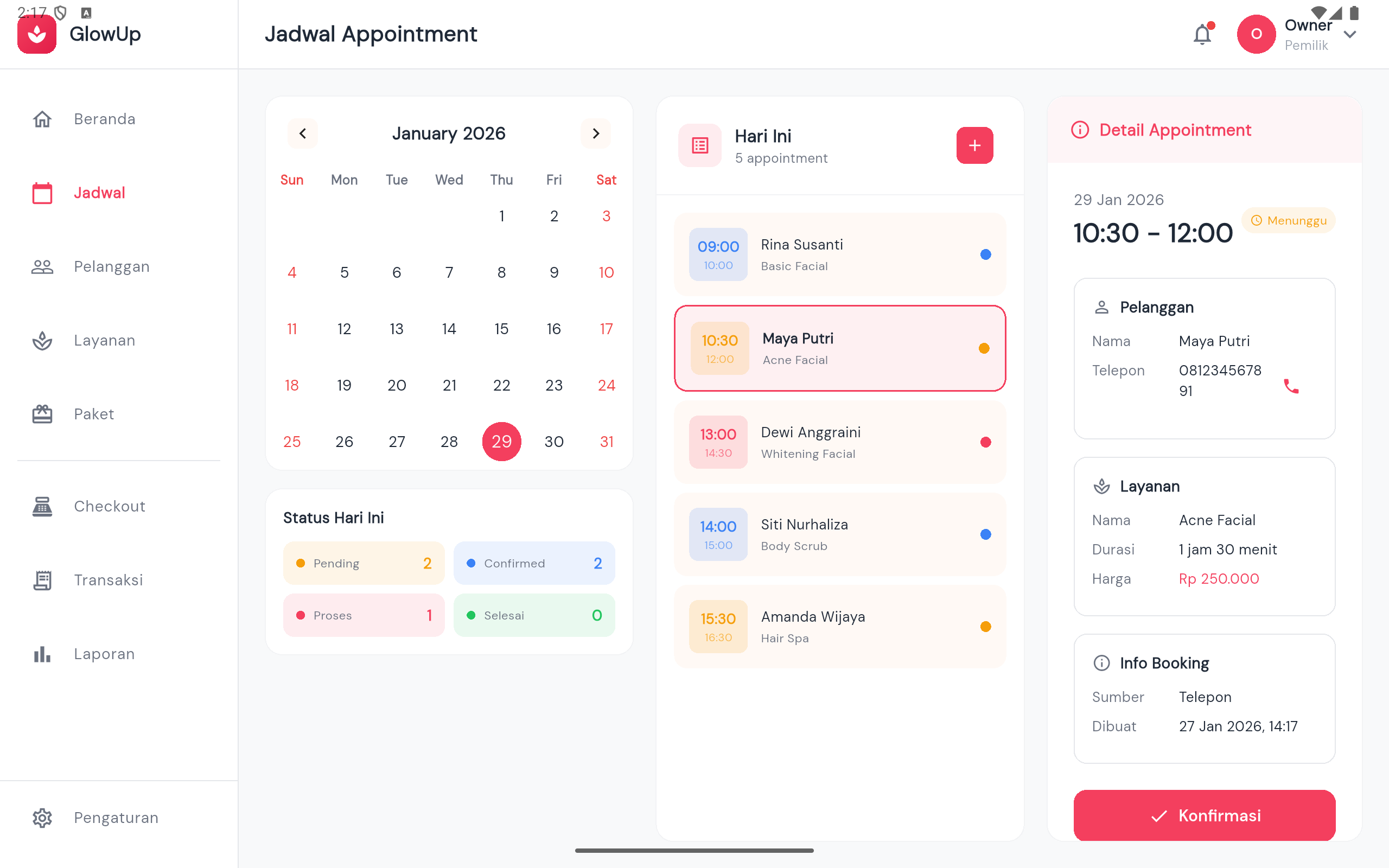 Tablet Calendar